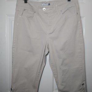 Bandolinoblu Stretch Capri Pants Sze.12 Tan 15" Inseam High Rise Stretch